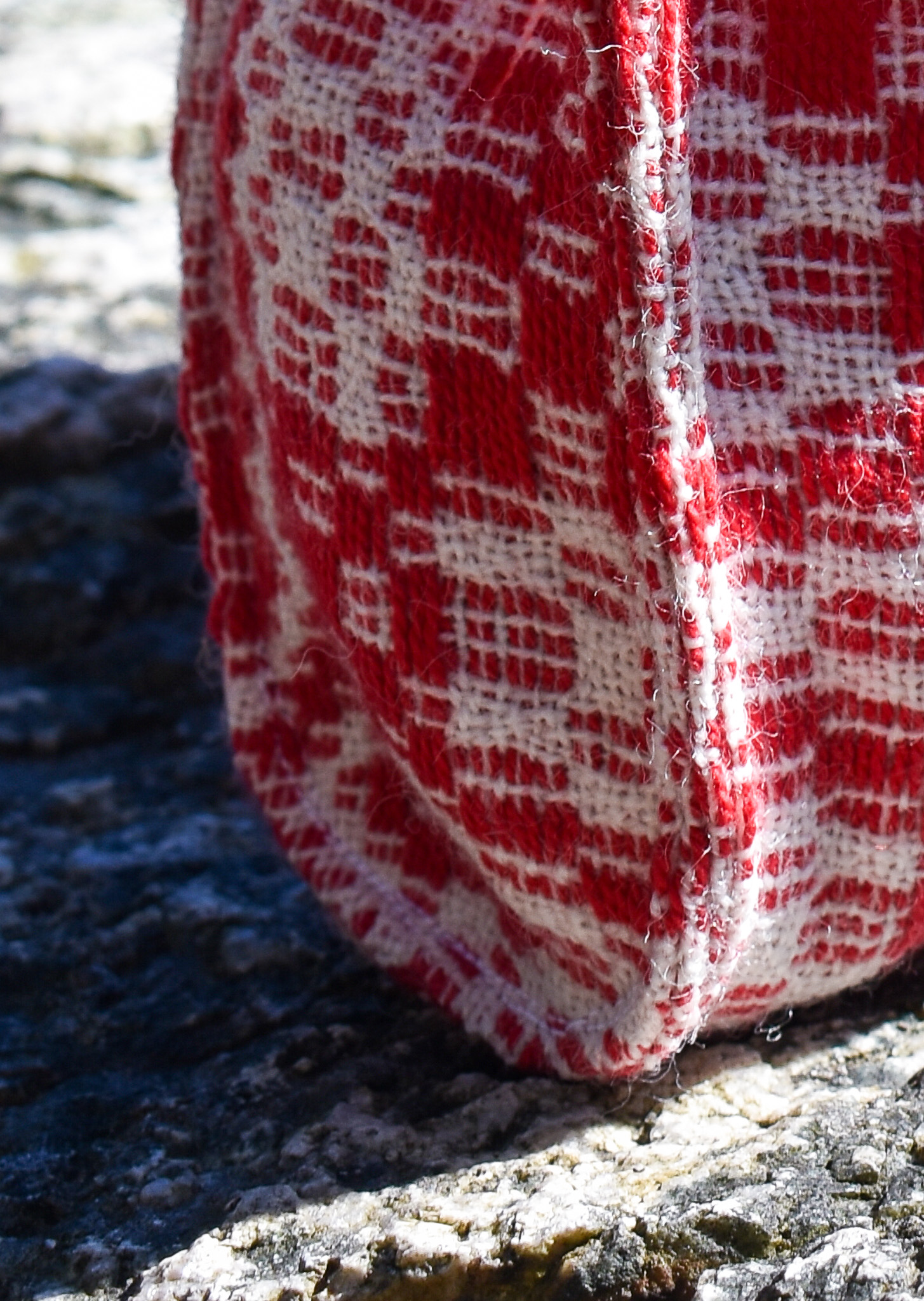 Close-up of overshot fabric
